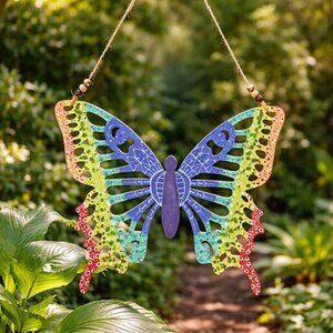 Colorful Mandala Wood Hanging Wall Decor Butterfly